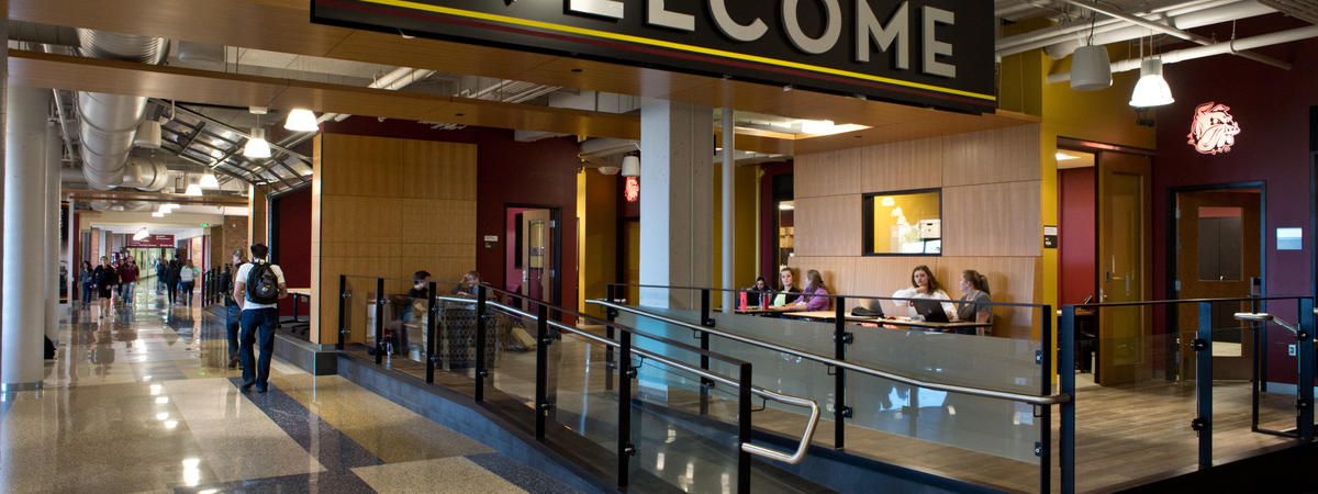 Welcome sign in Kirby student center